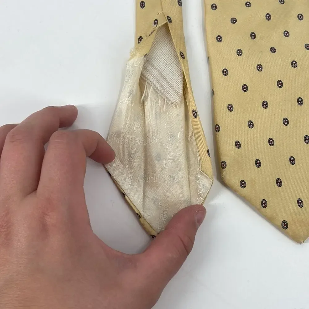Vintage Dior yellow silk tie